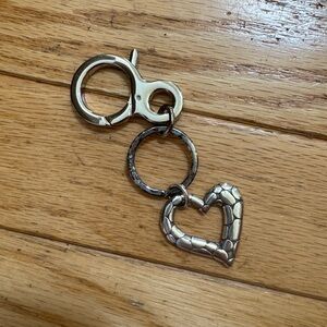 Brighton Silver Heart Keychain bag Charm